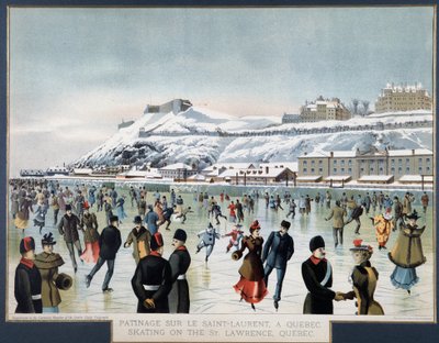 Korcsolyázás a Saint Laurent-en, Quebec, n.d. alkotó: Unknown artist