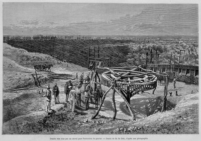 Dél-afrikai gyémántbányák: lóvontatású kavicsmalom - Tour du Monde-ban, 1878. 2. hete. alkotó: Unknown artist
