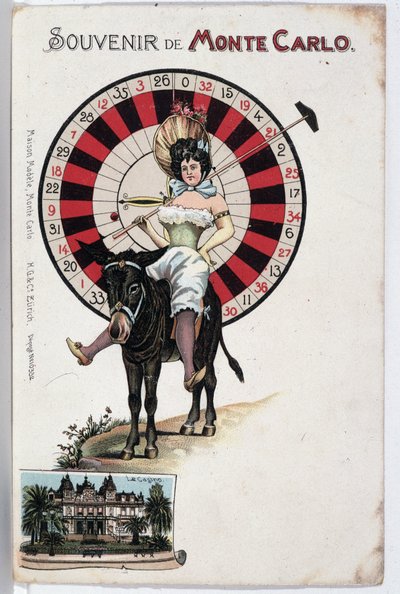 Szuvenír képeslap Monte Carloból, 19. század vége alkotó: Unknown artist