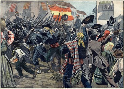 Spanyol-amerikai háború vagy kubai függetlenségi háború (1868-1898) Spanyolország és Észak-Amerika között alkotó: Unknown artist
