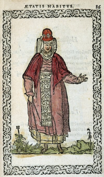 Spanyol nő – Jean Sulperius „Habits et effigies” című könyvében alkotó: Unknown artist