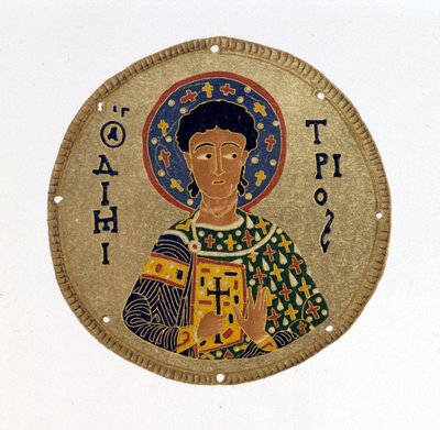 Szent Demetrius – N. Kondakow „” A bizánci zománcok története és emlékművei” című könyvében. Kromolitográfia 1892. alkotó: Unknown artist