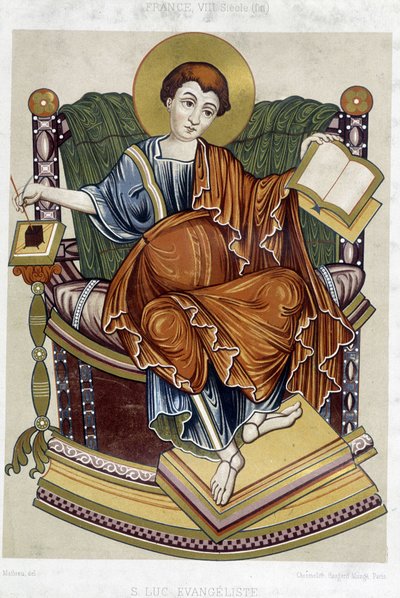 Szent Lukács evangélista - chromo. 19. századi 8. századi dokumentumból alkotó: Unknown artist