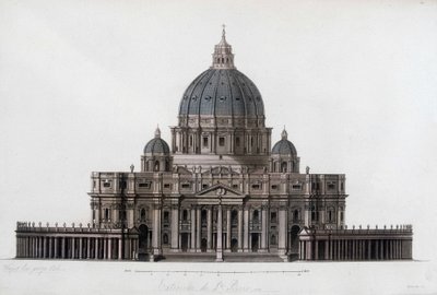 A római Szent Péter-bazilika a Vatikánba (San Pietro in Vaticano). Jules Ferrario "" A régi és modern kosztümben" 1819-1820. alkotó: Unknown artist