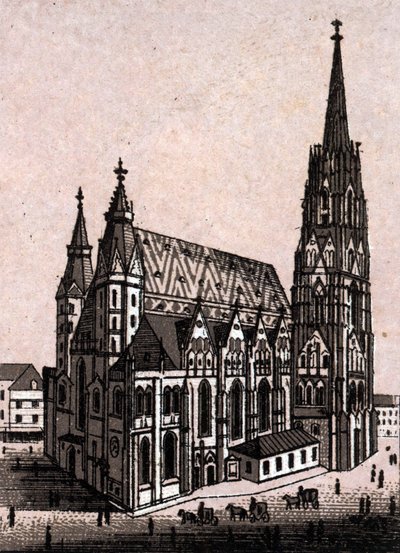 Szent István-székesegyház (St. Stephen vagy Stephansdom vagy St. Stephane vagy St. Stephan Kirche) Bécsben Ausztriában (Bécs) a „A világ 168 nézetet szemléltet” Dátumozatlan (XIX. század vége) alkotó: Unknown artist