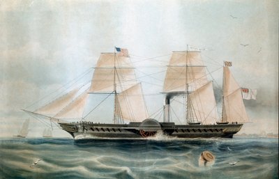 A brit királynő gőzhajója 1840-ben (19. századi nyomat) alkotó: Unknown artist