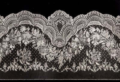 Kormánykerék: Brüsszeli alkalmazás, tüllre. Második Birodalom. alkotó: Unknown artist