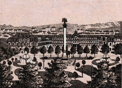 Stuttgart, Németország: kilátás az új kastélyra (New Castle). in "" A világ 168 nézetet szemléltet"" Keltezés nélküli (19. század vége) alkotó: Unknown artist