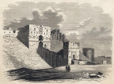 Szíria: Aleppo városa a 19. században - Citadella - Aleppo Szíriában - 1864 alkotó: Unknown artist