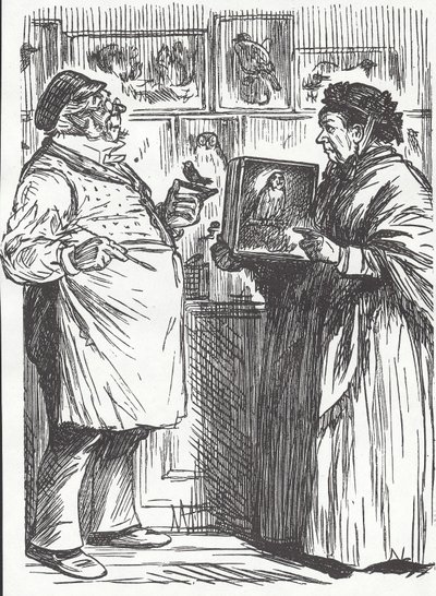 Taxidermist, 19. század vége (fametszet) alkotó: Unknown artist