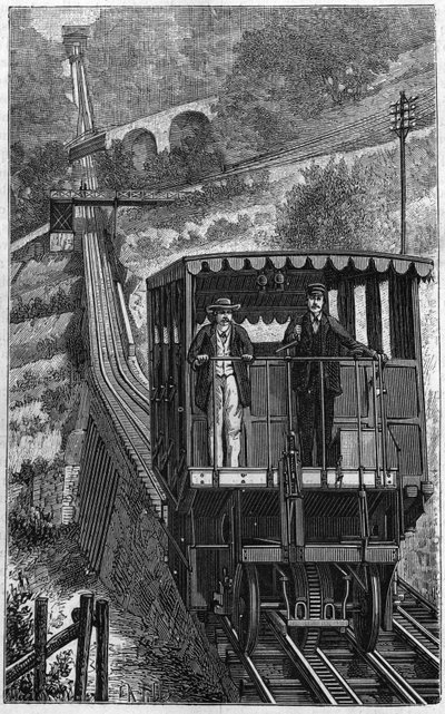 Territet Glion vasút. Glion vonal Svájcban 1884-ben. alkotó: Unknown artist