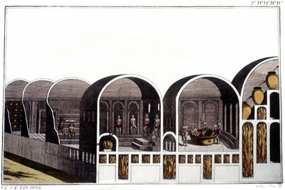 Caracalla fürdője Rómában. század elejéről származó metszet. alkotó: Unknown artist