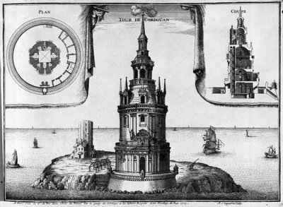 A Cordouan világítótorony Bordeaux közelében Gironde-ban (33). A jelenlegi, szobrokban, oszlopokban gazdag épületben kápolna és Heberger király szobája található alkotó: Unknown artist