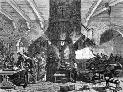 A velencei dózsa meglátogatja a muranói üveggyárat – Louis Figuier „”Ipar csodái” című művében alkotó: Unknown artist