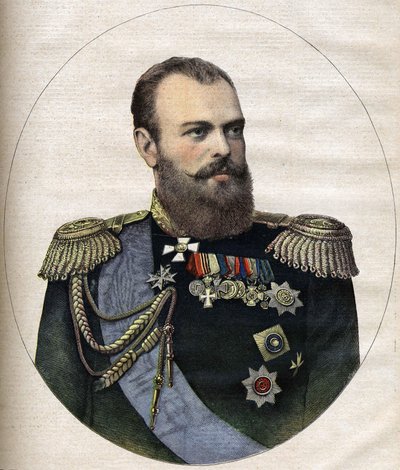 Az orosz császár (cár) III. Sándor metszet 1891-ből alkotó: Unknown artist