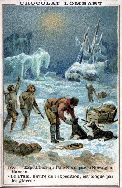 A Fram, Fridtjof Nansen norvég felfedező hajója 1896-ban került a Jeges-tenger jegébe. alkotó: Unknown artist