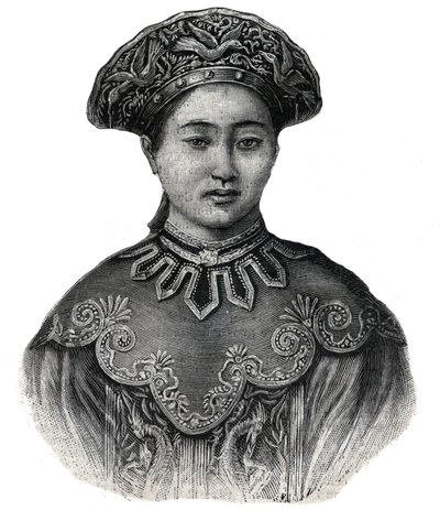 Japán impressziója Haruko, Mikado Mutsuhito nője (1852-1912) – 1892-es metszet alkotó: Unknown artist