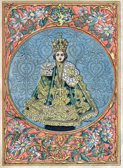 A prágai csecsemő Jézus - Prágai gyermek Jézus - illusztráció a 19. század végéről alkotó: Unknown artist