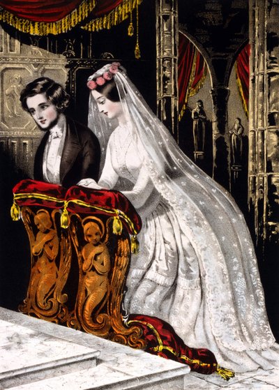 A házasság (vallási házasság), kromolitográfiája 1846. alkotó: Unknown artist