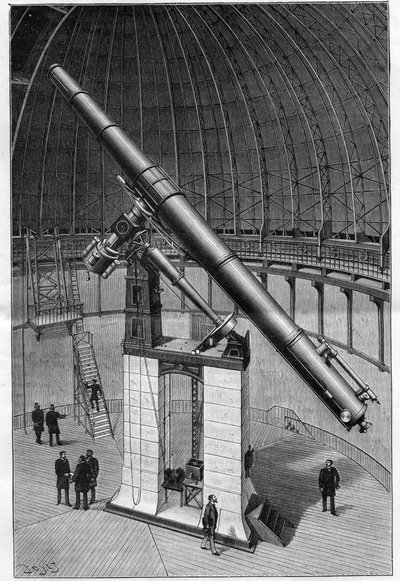A Nizzai Csillagvizsgáló - a Csillagvizsgáló nagy egyenlítője - 1892-es „Természet” vésése. alkotó: Unknown artist