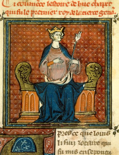 Hugues Capet (941-996) rítusa 988-ban Miniatűr egy 13. vagy 14. századi kéziratból. Paris, B.N. alkotó: Unknown artist