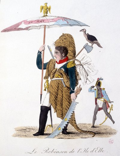 Az Elba-sziget Robinsonja - a „” Napóleon 1.-ben, karikatúrák, próbabábu gyűjtemény”, c. 1814 alkotó: Unknown artist