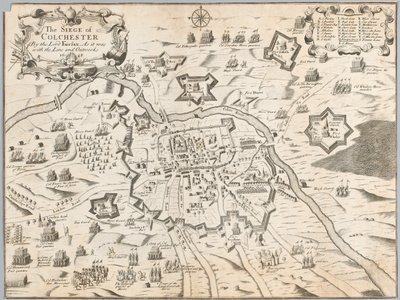 Colchester ostroma Lord Fairfax által, ahogy az 1648-as vonallal és kiépítésekkel volt (metszet) alkotó: Unknown artist