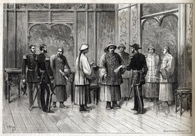 A Tientsin-egyezmény vagy Li-Fournier-egyezmény – Tientsin-egyezmény – Li-Fournier-egyezmény (Li Fournier) – május 11. alkotó: Unknown artist