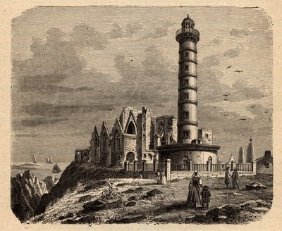 A Saint Mathieu de Fine Terre-i apátság - Breton apátság - Abbaye Saint-Mathieu de Fine-Terre - metszet "" PATRIE" - PECTUREQUIREQUE FRANCIAORSZÁG LEÍRÁSA 6 KÖTETÉSBEN LUCIEN HUARD - 19. század vége alkotó: Unknown artist