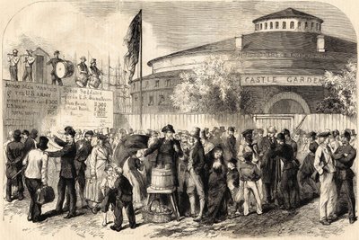 Az emigránsok érkezése New Yorkba 1865 áprilisában. Mr. Shanly rajza. 19. századi metszet. alkotó: Unknown artist