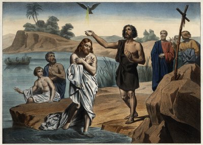 Krisztus keresztsége. Névtelen metszet a 19. század közepéről. alkotó: Unknown artist