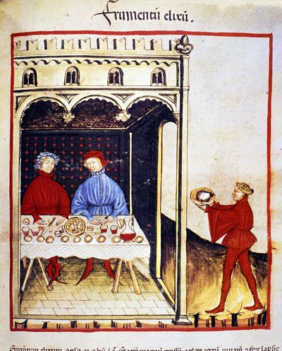 A búza előnyei: kenyér alapú étel. Megvilágítás az orvostudomány és a dietetika fejéséből "" Tacuinum sanitatis"" alkotó: Unknown artist