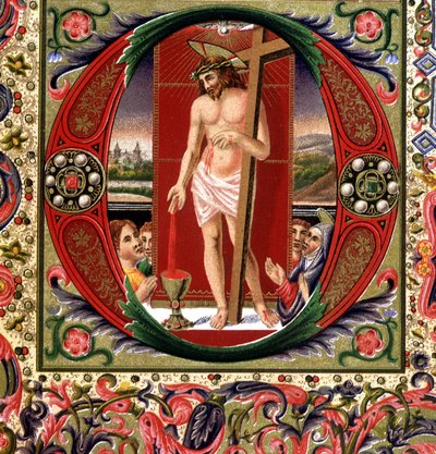 Jézus Krisztus vére. 19. századi kromolitográfia. alkotó: Unknown artist