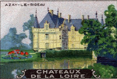 Loire-i kastélyok: Azay-le-Rideau kastélya, 20. század eleje (chromo) alkotó: Unknown Artist