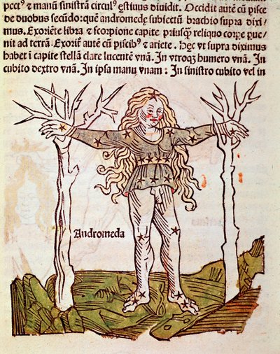 Az Andromédész csillagkép a „Poeticon astronomicon”-ból származik, amelyet Hygin (Gaius Julius Hyginus) római történésznek tulajdonítottak (Kr. e. 1. század) (Andromeda csillagkép, a „” Poeticon astronomicon”-ból”, amelyet Hyginusnak (Kr. e. 1. század) tul alkotó: Unknown artist