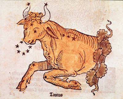 A bika csillagképe Részlet a „” Poeticon astronomicon”-ból származik, amelyet Hygin (Gaius Julius Hyginus) római történésznek tulajdonítottak (Kr. e. 1. század) (Bika csillagkép, a „” Poeticon astronomicon”-ból”, amelyet Hyginusnak (Kr. e. 1. század) tulaj alkotó: Unknown artist