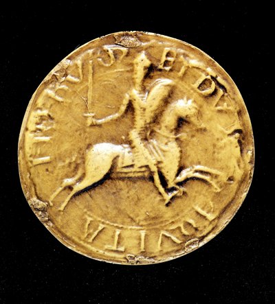 VII. Lajos (1120 - 1180) francia ellenpecsétje, aki őt lóháton ábrázolja. alkotó: Unknown artist