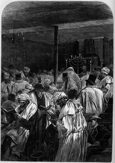 A zsidók nagy megbocsátásának napja vagy a Jom Kippur ünnepe a párizsi rue Saint Louis en l