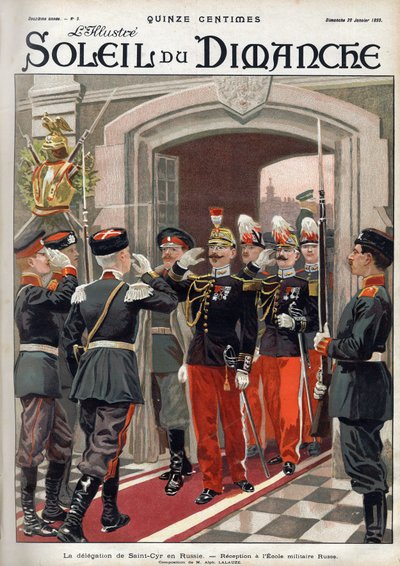 Szentkirály (St. Cyr) delegációja Oroszországban: fogadás az orosz katonai iskolában. Metszet a „Le sun-du-dimanche”-ban, január 29 alkotó: Unknown artist