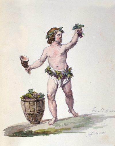 Az isteni Bacchus-metszet a "" Mitológiai szótárból "" alkotó: Unknown artist