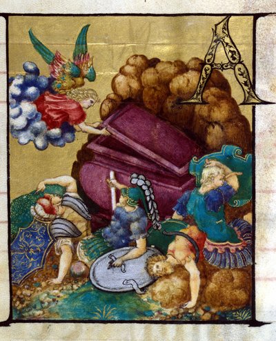 Az üres sír. Miniatűr 15. századi kórusban, Lódi Koronás Szűz temploma. alkotó: Unknown artist