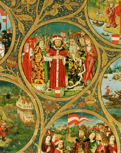 A Babenberg márgák és hercegek családfája, "Ostarrichi" első uralkodói " alkotó: Unknown Artist