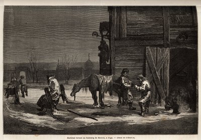 A ferrán marechal, Moszkva külvárosában. Henriet rajza az orosz balti tartományokba tett 1851-54-es utazásának illusztrálására. Gravírozás a „Le tour du monde”-ban, szerkesztette Edouard Charton alkotó: Unknown artist