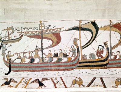 I. Hódító Vilmos (1027-1087) flottája útban Angliába – Bayeux gobelin, Mathilde királynő hímzéseként ismert alkotó: Unknown artist