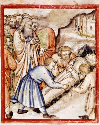 Sarah Miniature temetése a 212-es kódexből (vagy Padovano kódexből vagy Padovai Bibliából) 1390-1400 Rovigo, Accademia dei Concordi alkotó: Unknown artist
