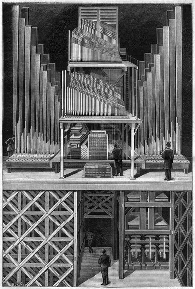 A londoni Crystal Palace nagyszerű orgonája. alkotó: Unknown artist
