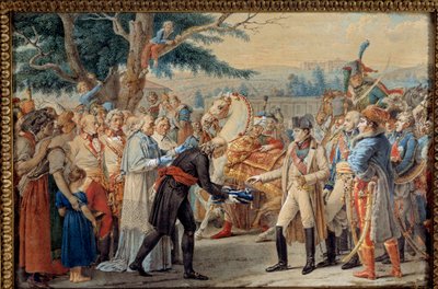 Bécs kulcsainak átadása I. Napóleonnak (1769-1821) A császár 1805.11.14-én II. Habsburg Ferenc dezertált visszatért az osztrák fővárosba. 19. századi kárpit. Ile D