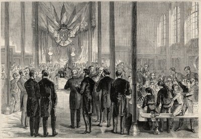 Jenő Lajos József császári herceg (1856-1879) részt vesz a Nagy Szent Károly lakomán Párizsban, a Lycee Bonaparte-ban (akkor Lycee Condorcet). Metszet a „The Universe illustrious”-ba alkotó: Unknown artist