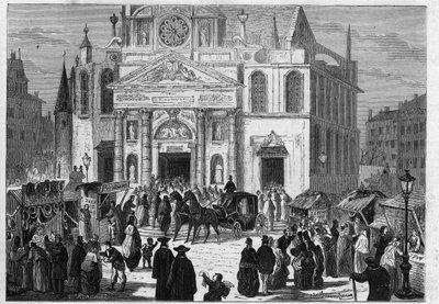 Sainte Genevieve novénája a párizsi Saint Etienne du Mont (Saint-Etienne-du-Mont) templomban alkotó: Unknown artist