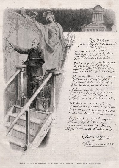 Puvis de Chavannes (1824-1898) festőművész – M. Merwart allegóriája Clovis Hugues versével. alkotó: Unknown artist